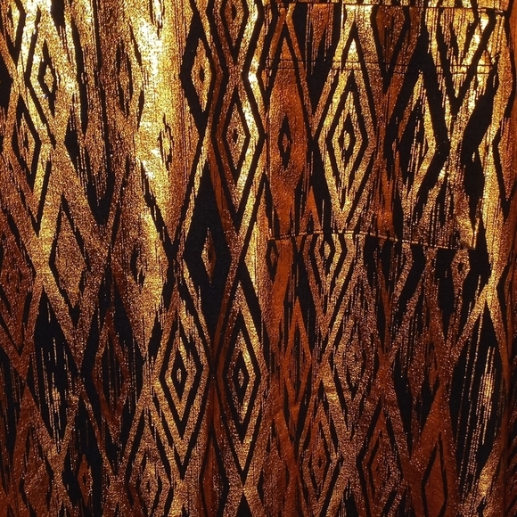 Llr Elegant Carly Dress Black w/ Gold Metallic Formal Diamond Design XS NWT - Picture 3 of 3